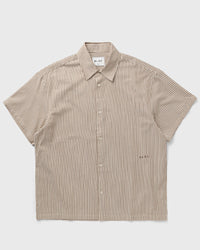 ØLÅF BOXY Seersucker Stripe Shirt SS brown