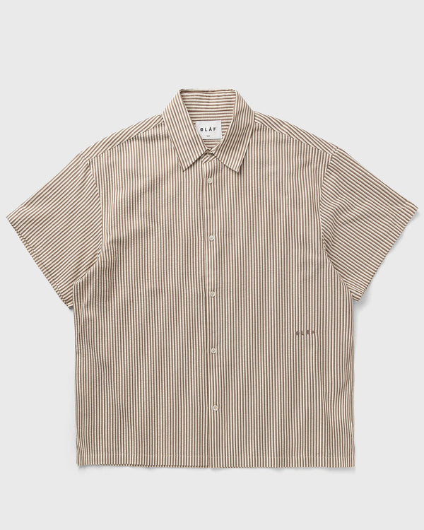 LF BOXY SEERSUCKER STRIPE SHIRT SS brown