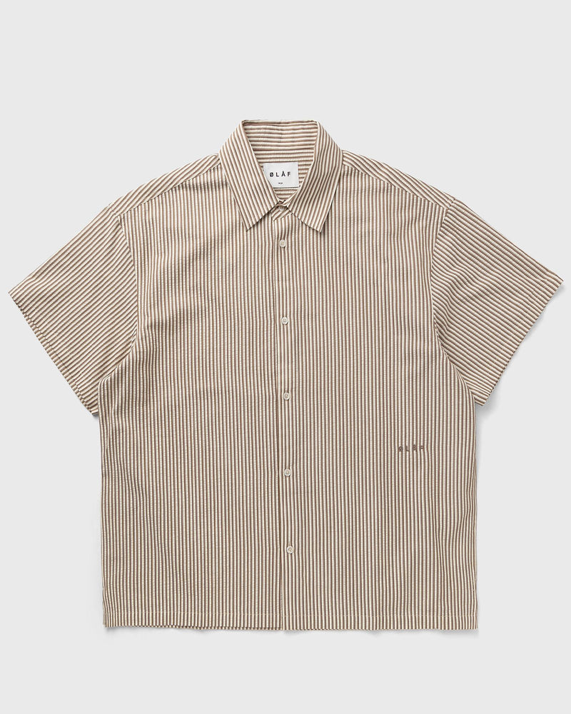 LF BOXY SEERSUCKER STRIPE SHIRT SS brown