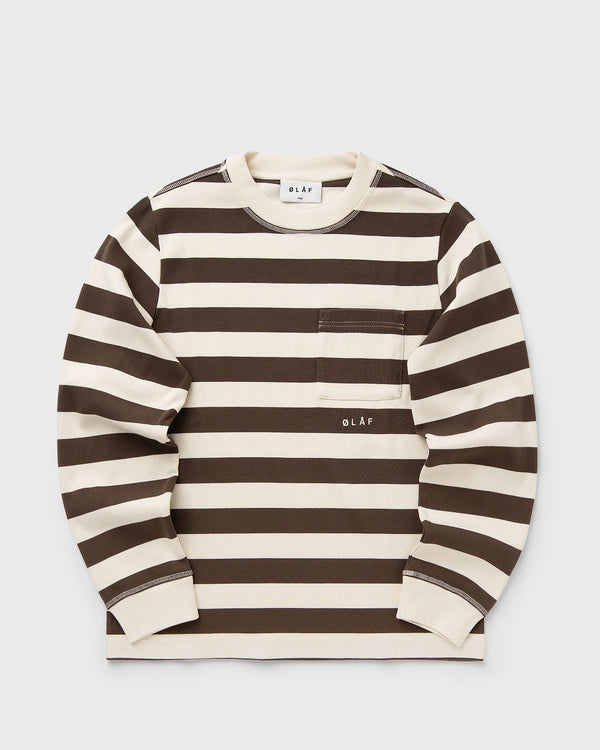 LF STRIPED RIB CREWNECK brown