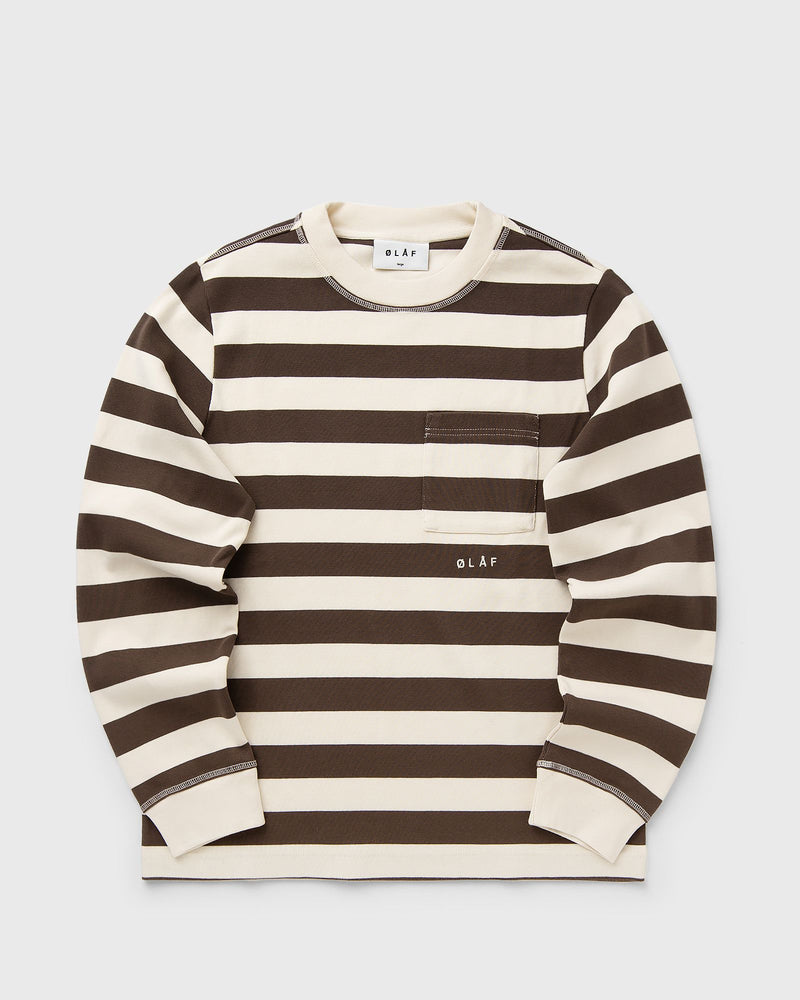LF STRIPED RIB CREWNECK brown