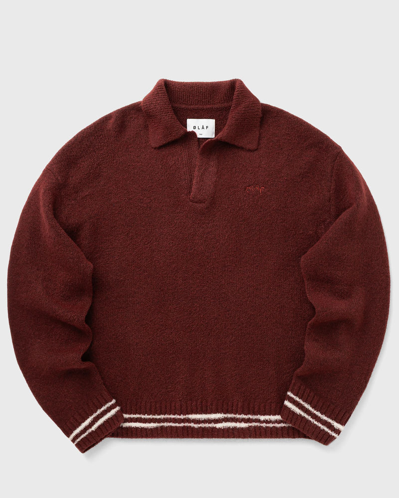 ØLÅF Crafted Detail Knitted POLO red