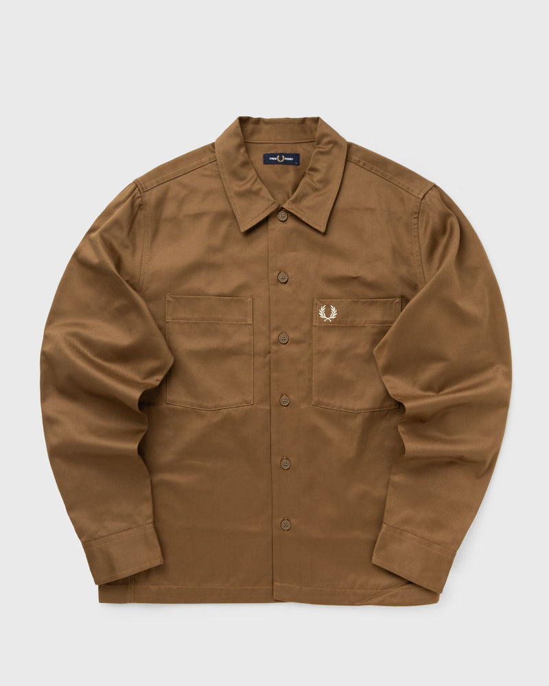Fred Perry Twill Overshirt Brown