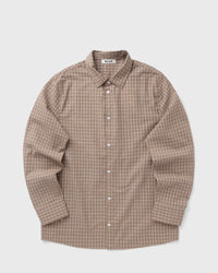 Olaf Checked Seersucker Ls Shirt Beige