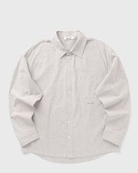 Olaf Oversized Stripe Oxford Shirt Beige