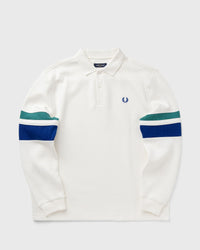 Fred Perry Tipped Sleeve Collared Sweat White