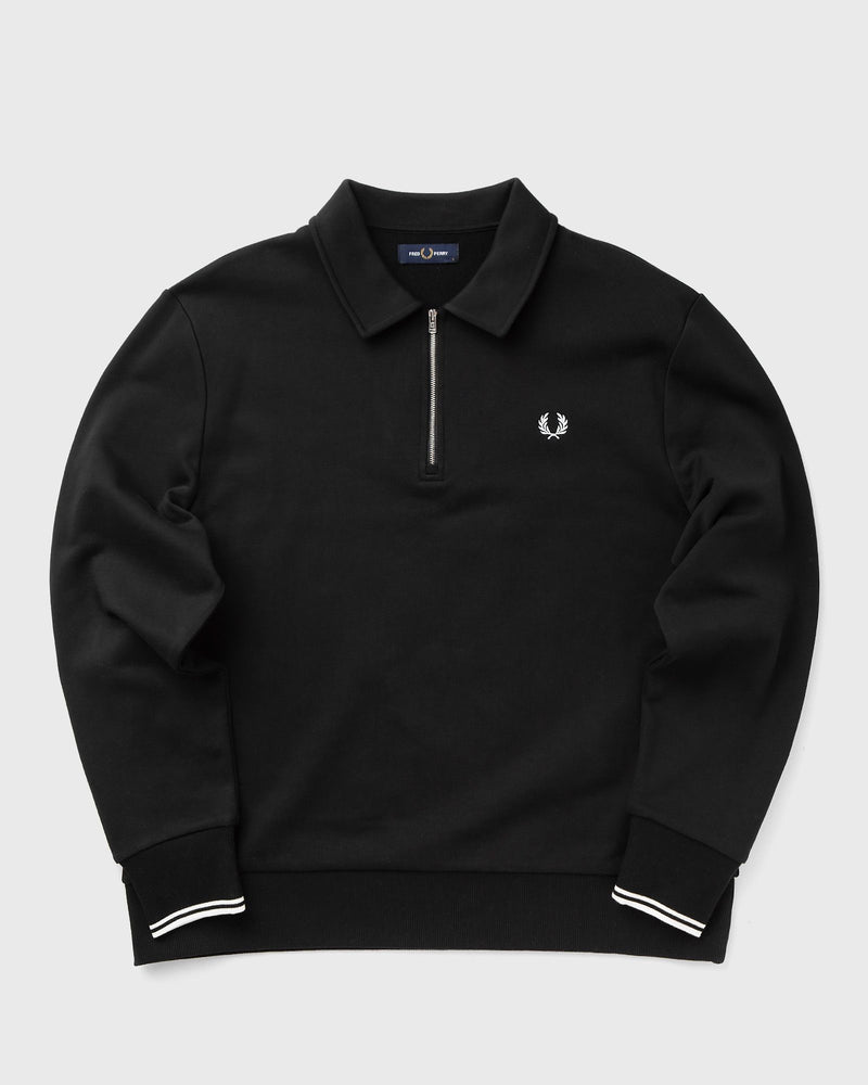 Fred Perry Half Zip Collared Sweatshirt Black
