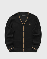 Fred Perry Tipped Piquet Exture Cardigan black
