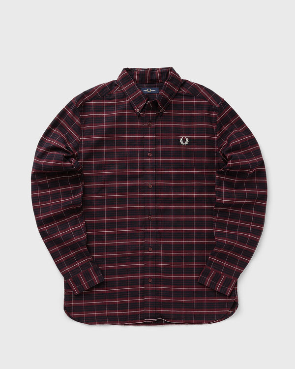 Fred Perry BRUSHED OXFORD TARTAN SHIRT purple|red