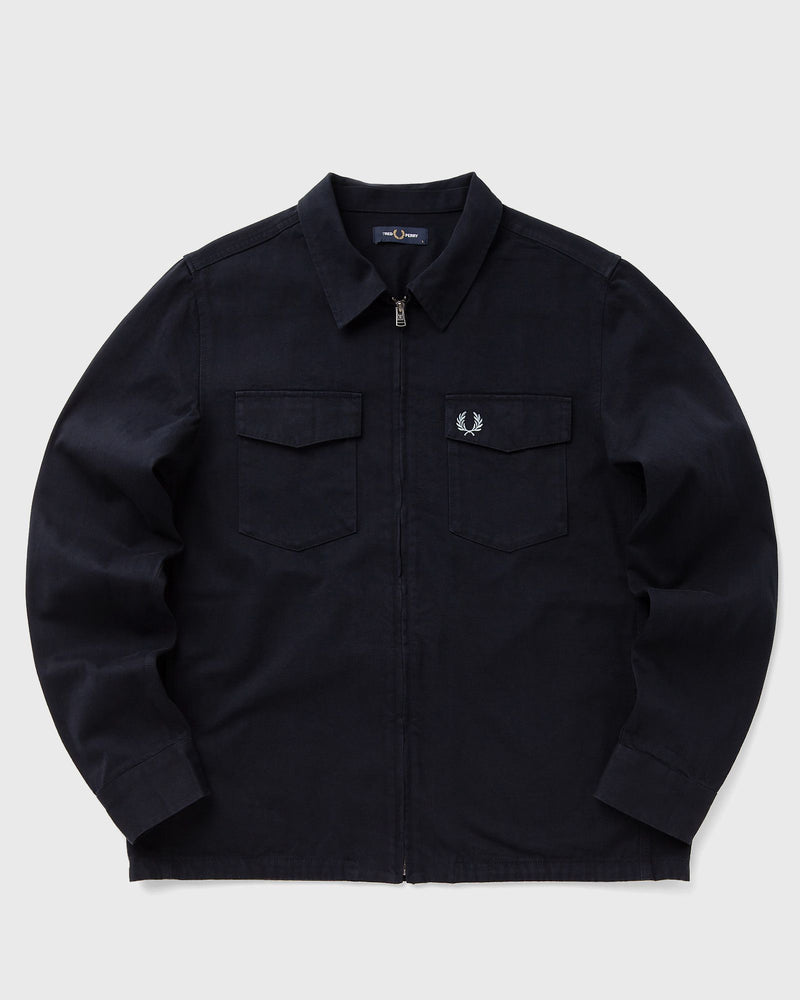 Fred Perry TWILL ZIP THROUGH OVERSHIRT blue