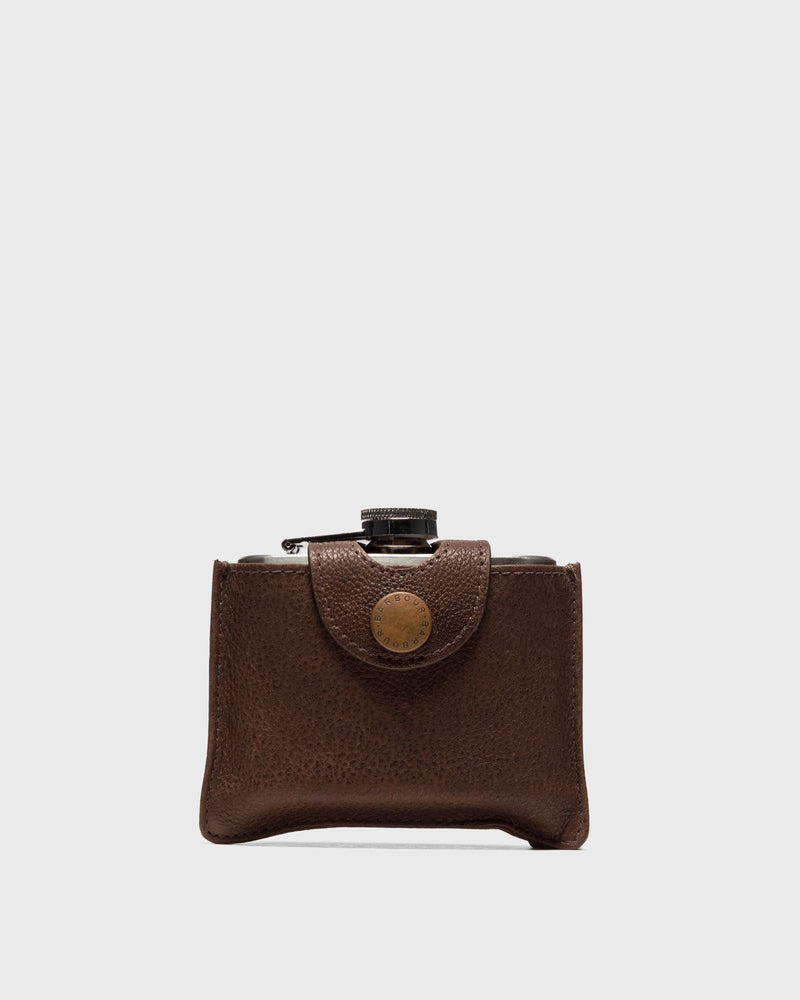 Barbour 4oz Hipflask brown
