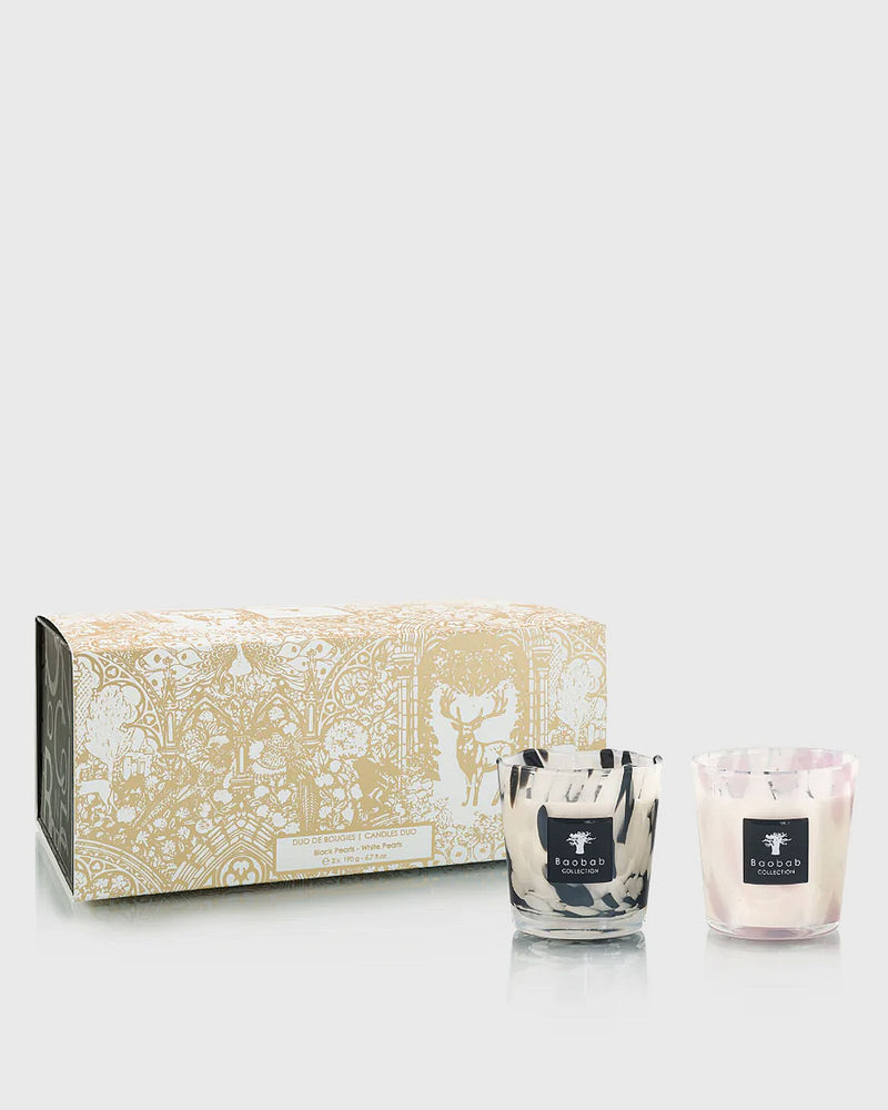Baobab Duo Candles Pearls Max08 Black-white - 180gr multi