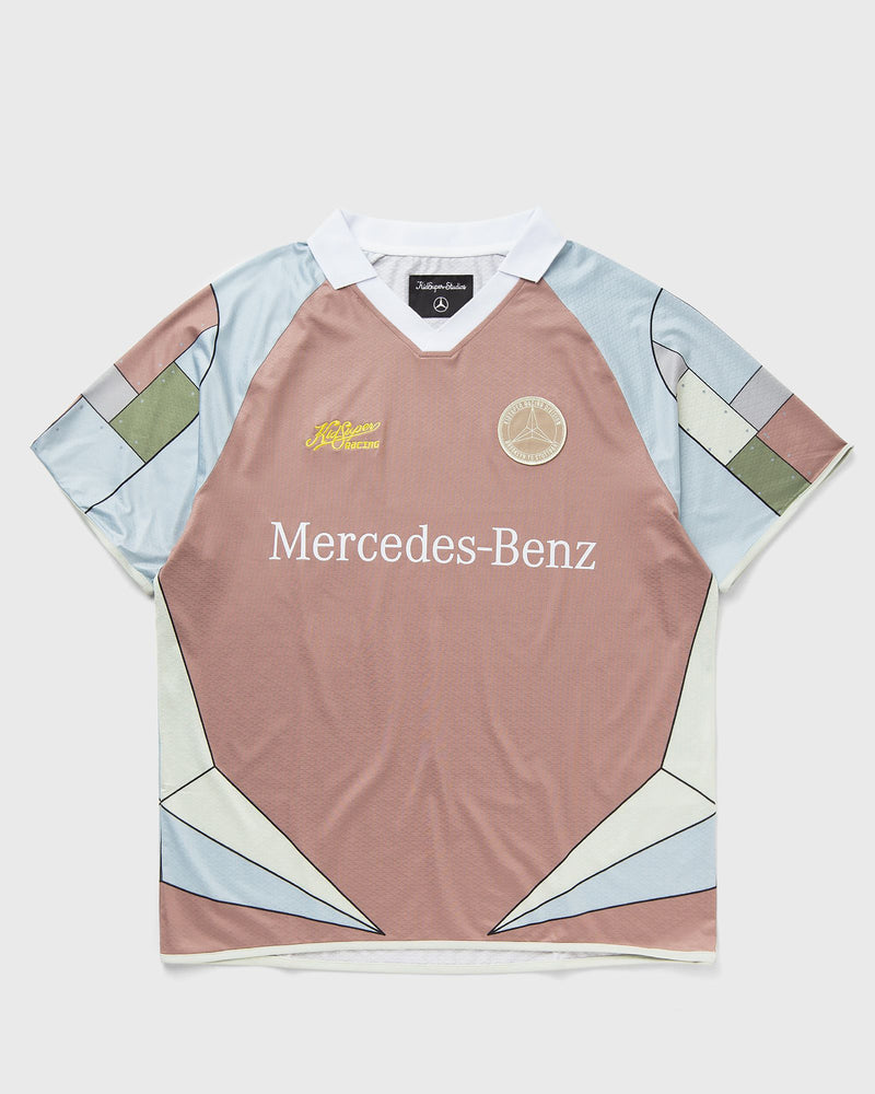 Kidsuper Studios X Mercedes Benz Soccer Jersey blue|brown