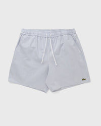 Lacoste Mid Length Striped Textured Swim Trunks Blue|white