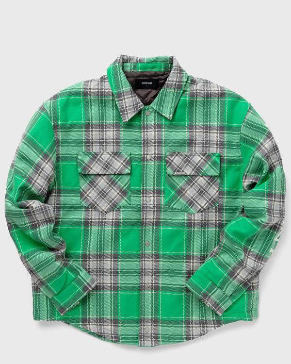 Represent QUILTED FLANNEL SHIRT green