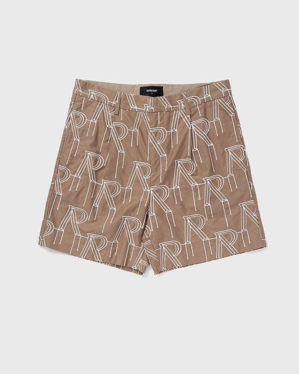 Represent EMBRODIERED INITIAL TAILORED SHORT beige