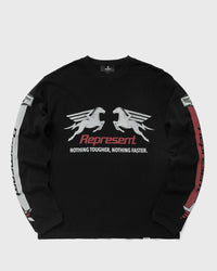 Represent Mesh Pegasus Long Sleeve Tee Black
