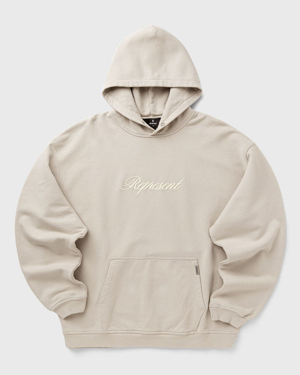 Represent Script Logo Hoodie grey