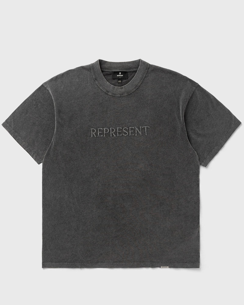 Represent Embroidered Serif Logo T-Shirt Grey