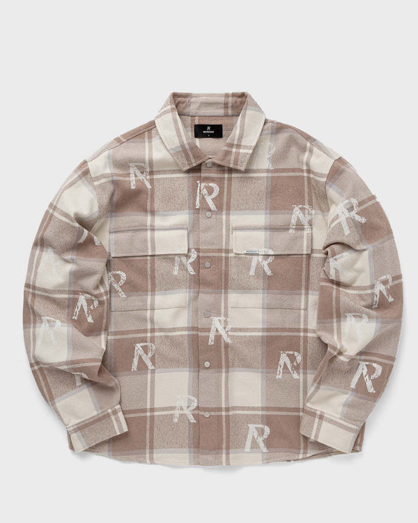 Represent ALL OVER INITIAL FLANNEL SHIRT beige