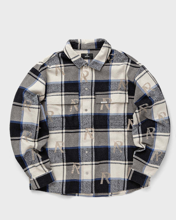 Represent ALL OVER INITIAL FLANNEL SHIRT blue|beige