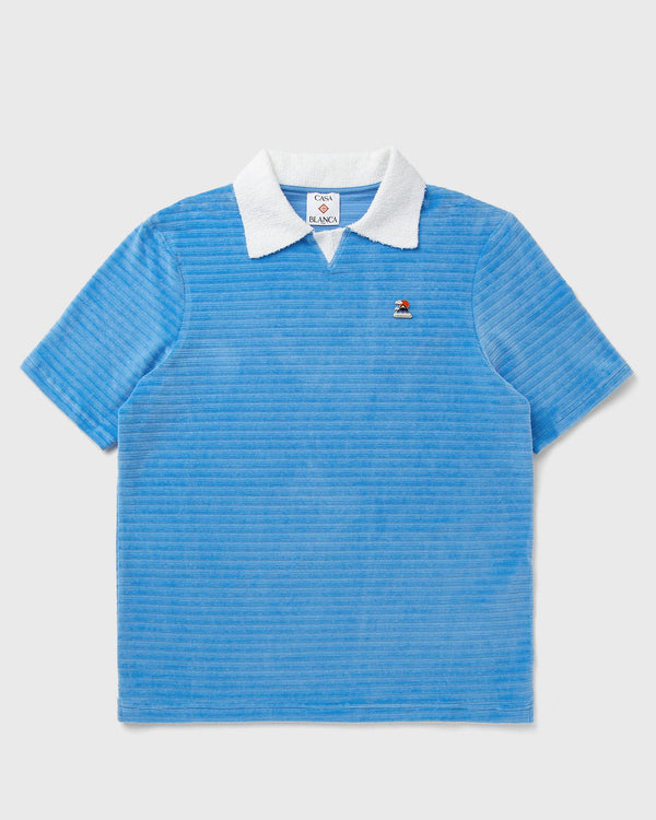 Casablanca SHORT SLEEVE VELOUR POLO blue