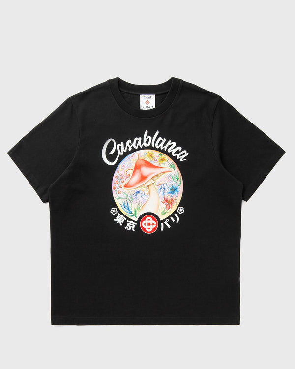 Casablanca MUSHROOM EMBLEM PRINTED T-SHIRT black