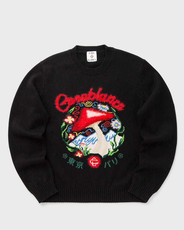 Casablanca MUSHROOM EMBLEM INTARSIA CREW black