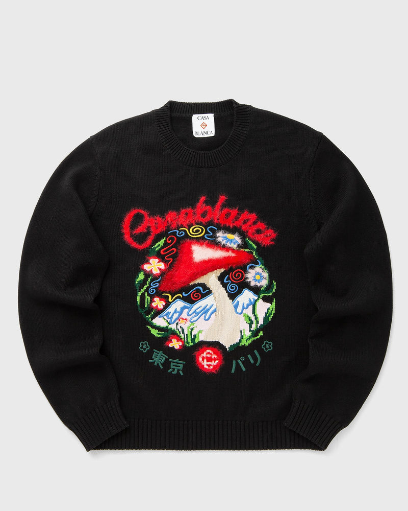 Casablanca MUSHROOM EMBLEM INTARSIA CREW black