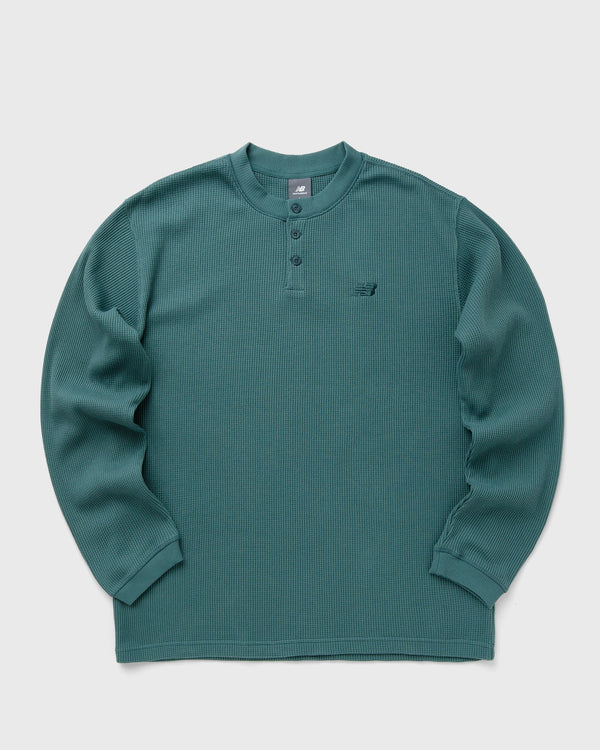 New Balance Waffle Knit Long Sleeve Henley green