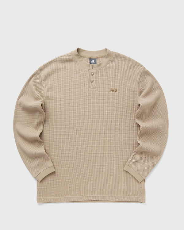 New Balance Waffle Knit Long Sleeve Henley beige