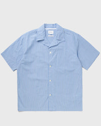 Norse Projects MADS Poplin Stripe SS blue