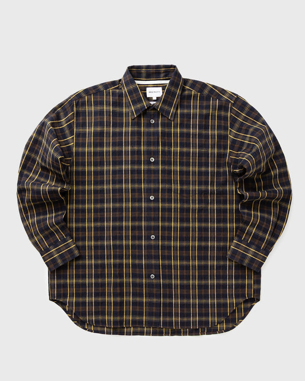 Norse Projects Mo Oversized Wool Check Shirt blue