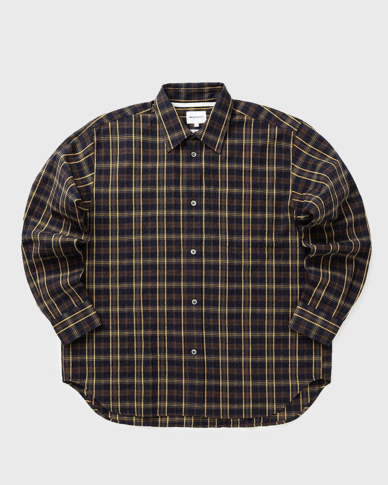 Norse Projects Mo Oversized Wool Check Shirt blue