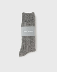 Norse Projects Bjarki Neps Wool Rib Sock grey