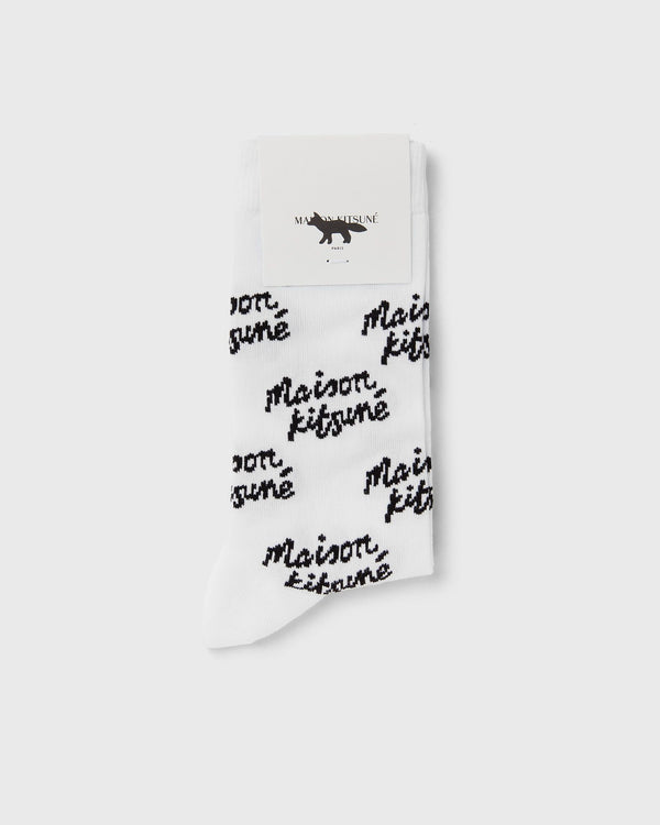 Maison Kitsune Maison Kitsune Handwriting All Over Socks