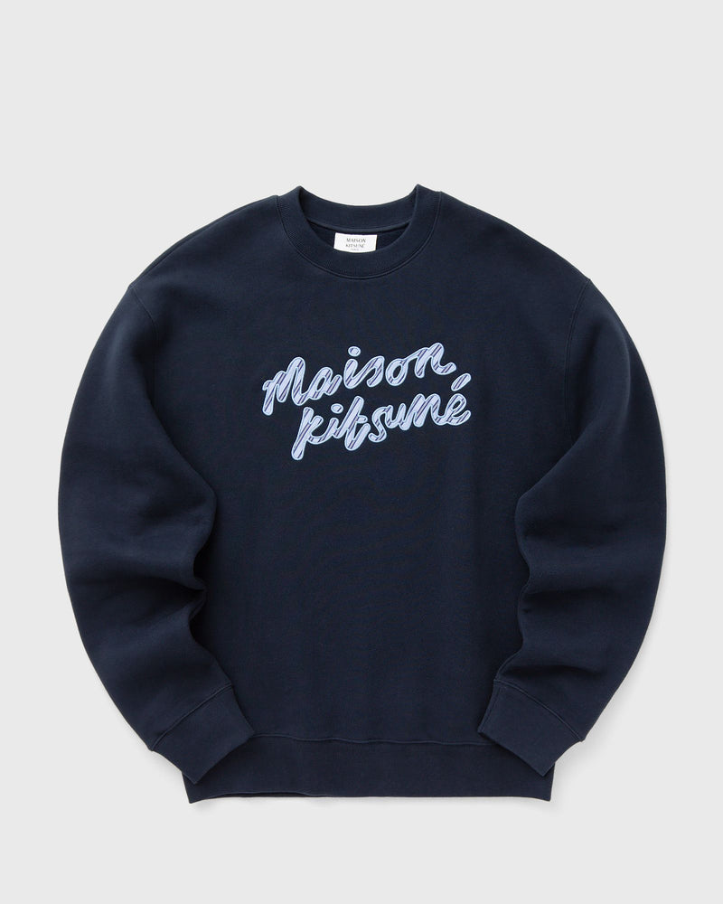 Maison Kitsune MAISON KITSUNE HANDWRITING STRIPED COMFORT SWEATSHIRT blue