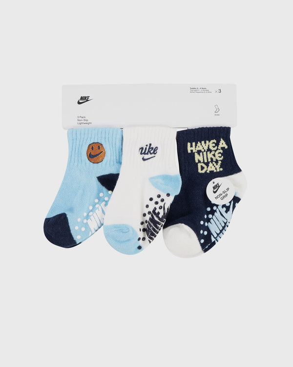 Nike 3PK BOYS GRIPPER SOCK blue