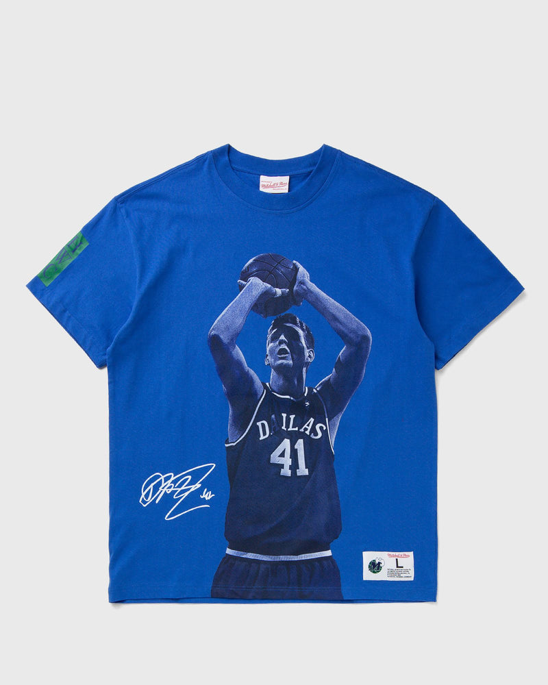 Mitchell & Ness NBA ULTIMATE PLAYER TEE VINTAGE LOGO DALLAS MAVERICKS DIRK NOWITZKI #41 blue