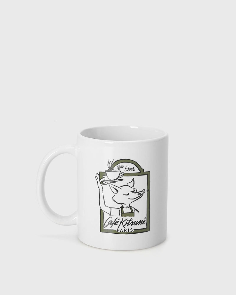 Maison Kitsune CAF KITSUN STREET FOX MUG white