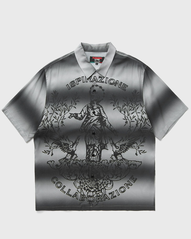 Pleasures X Iuter GIOVANNI BUTTON UP silver