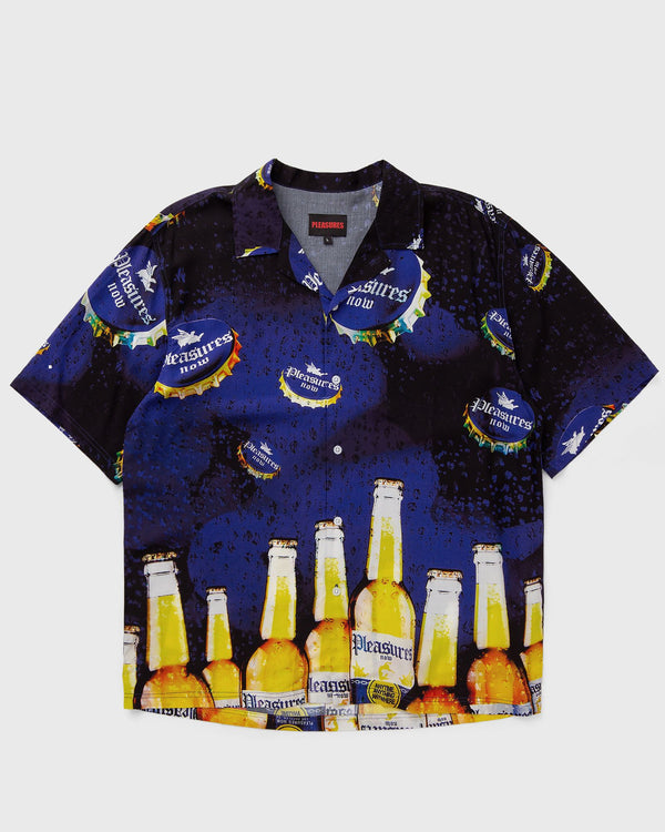 Pleasures CERVEZA CAMP SHIRT blue