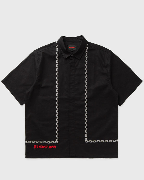Pleasures CHAIN BUTTON UP black