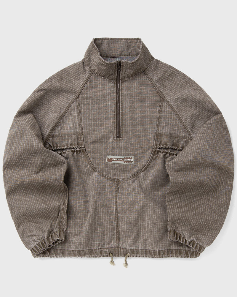 Brain Dead Washed Ripstop Equipment Half Zip Brown