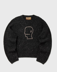 Brain Dead Logohead Alpaca Crewneck Sweater Grey