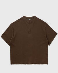 Brain Dead Boxy Pique Mock Neck Tee Brown
