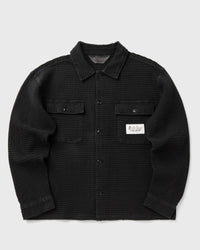 Brain Dead Waffle Button Front Shirt Black