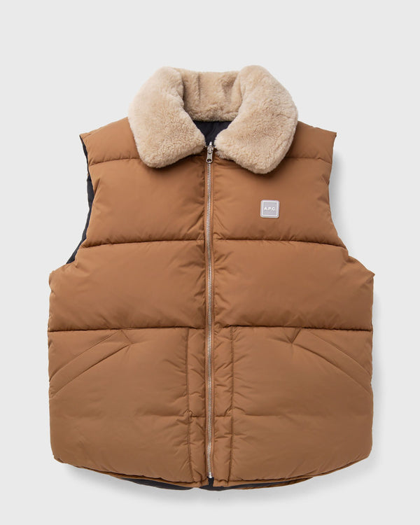 A.P.C. TEDDY PUFFER VEST brown