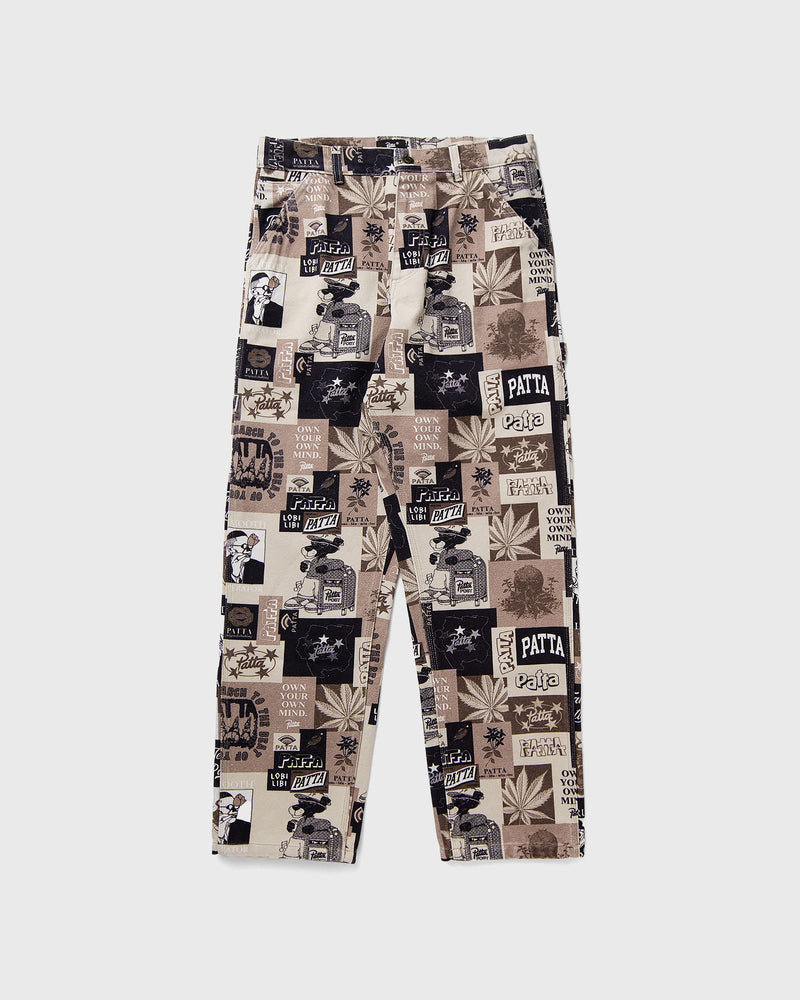 PATTA Collage Canvas Pants multi