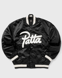 Patta Script Logo Satin Varsity Jacket black
